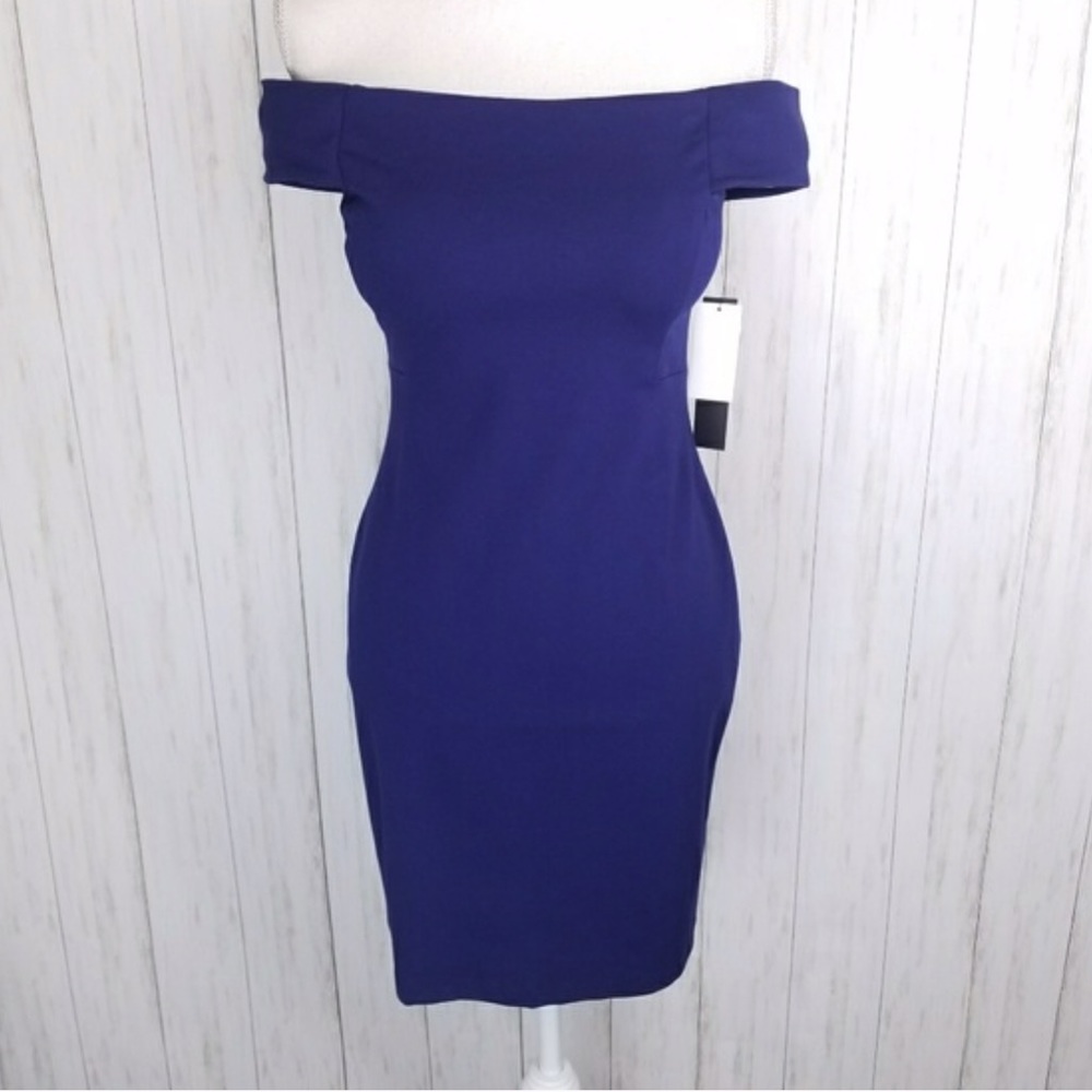 Purple off the shoulder mini shawl dress